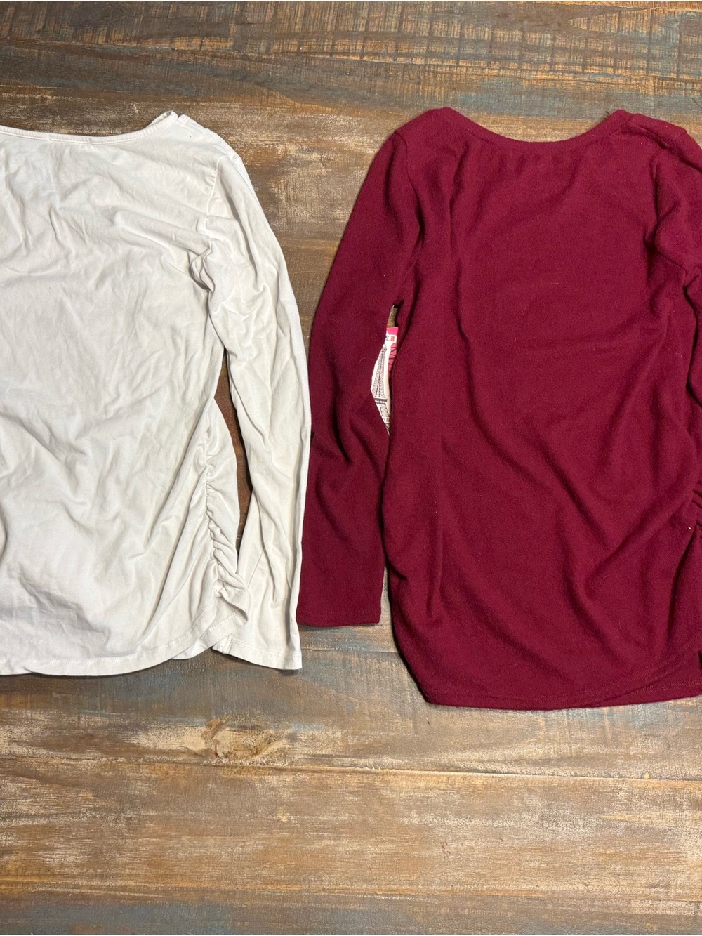 Ambiance - maternity Burgundy 'Mama Bear' Long Sleeve and White Long sleeve - Picture 2 of 4
